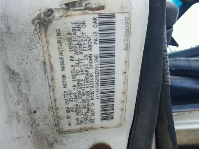 1Y1SK546XNZ051390 - 1992 GEO PRIZM BASE Ağ foto 10