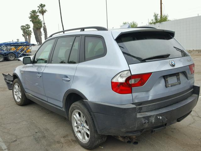 WBXPA73424WB27280 - 2004 BMW X3 2.5I BLUE photo 3