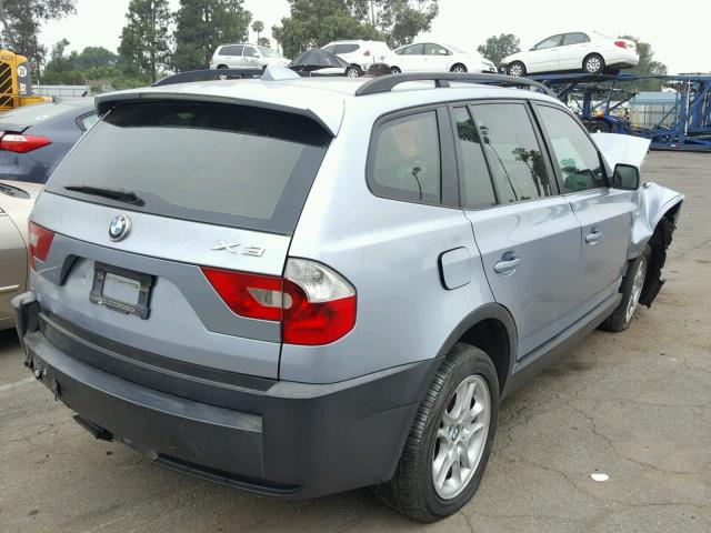 WBXPA73424WB27280 - 2004 BMW X3 2.5I BLUE photo 4