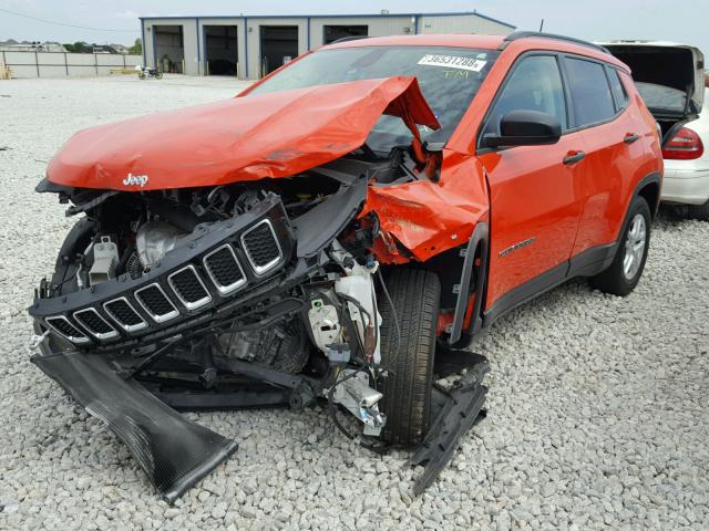 3C4NJCAB6HT647845 - 2017 JEEP COMPASS SP ORANGE photo 2