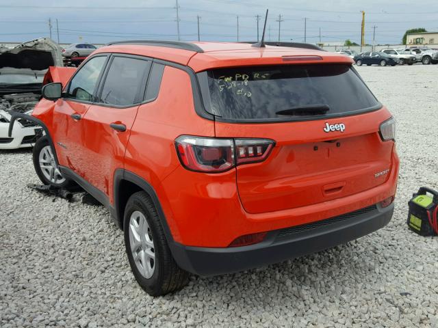 3C4NJCAB6HT647845 - 2017 JEEP COMPASS SP ORANGE photo 3