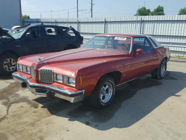 2J57Y7A197595 - 1977 PONTIAC GRAND PRIX RED photo 2