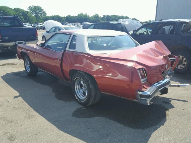 2J57Y7A197595 - 1977 PONTIAC GRAND PRIX RED photo 3