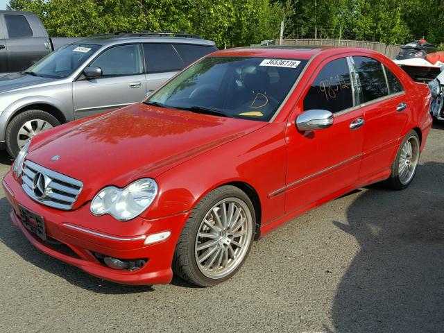 WDBRF52H56A876506 - 2006 MERCEDES-BENZ C GENERATI RED photo 2