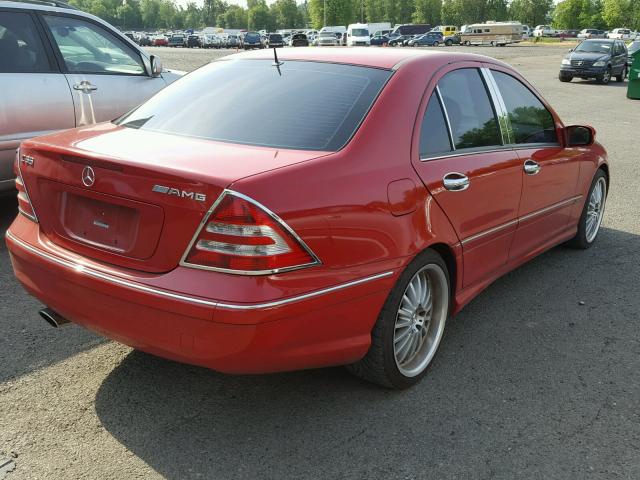 WDBRF52H56A876506 - 2006 MERCEDES-BENZ C GENERATI RED photo 4