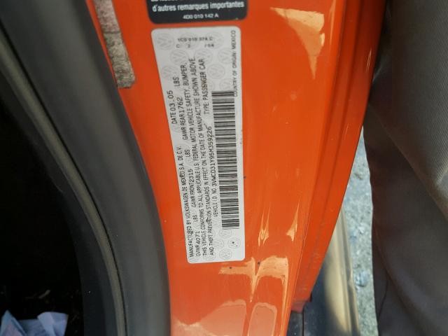 3VWCD31Y95M359226 - 2005 VOLKSWAGEN NEW BEETLE წითელი ფოტო 10