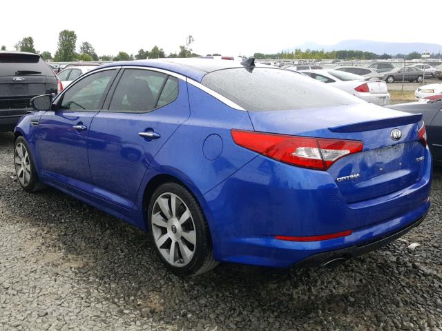 5XXGR4A60DG208091 - 2013 KIA OPTIMA SX BLUE photo 3