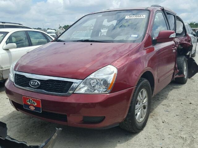 KNDMG4C71C6465868 - 2012 KIA SEDONA LX MAROON photo 2