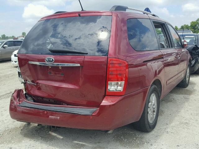 KNDMG4C71C6465868 - 2012 KIA SEDONA LX MAROON photo 4