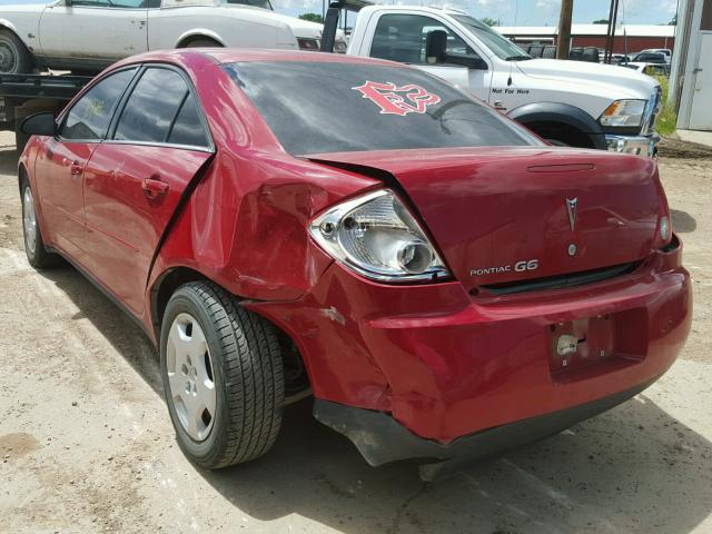 1G2ZF58B674255817 - 2007 PONTIAC G6 VALUE L RED photo 3