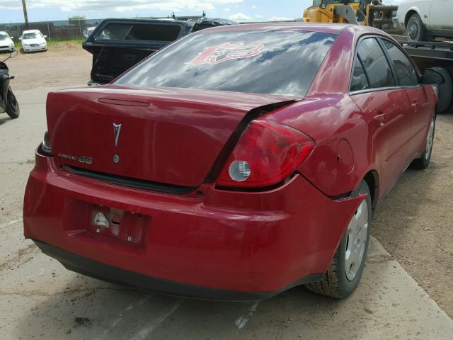 1G2ZF58B674255817 - 2007 PONTIAC G6 VALUE L RED photo 4