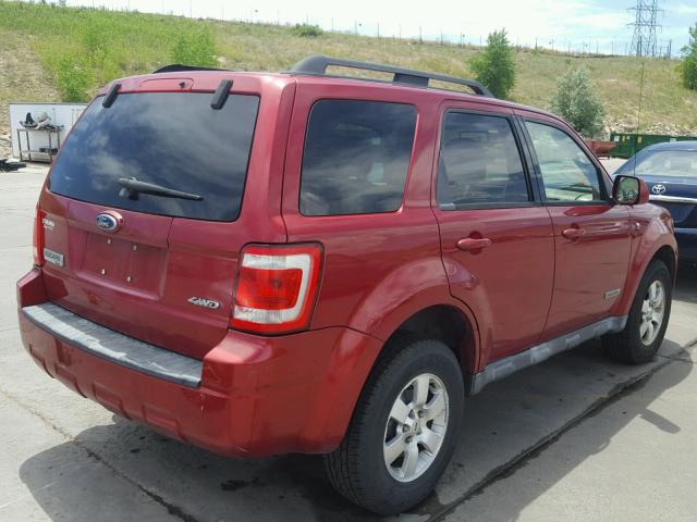 1FMCU94138KB68249 - 2008 FORD ESCAPE LIM RED photo 4