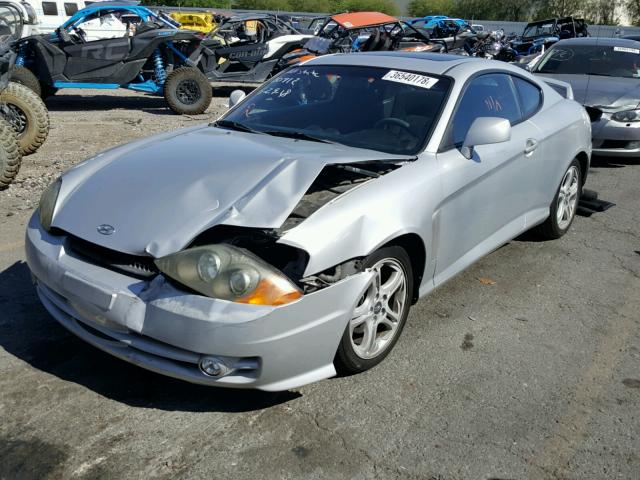 KMHHN65F94U141714 - 2004 HYUNDAI TIBURON GT SILVER photo 2