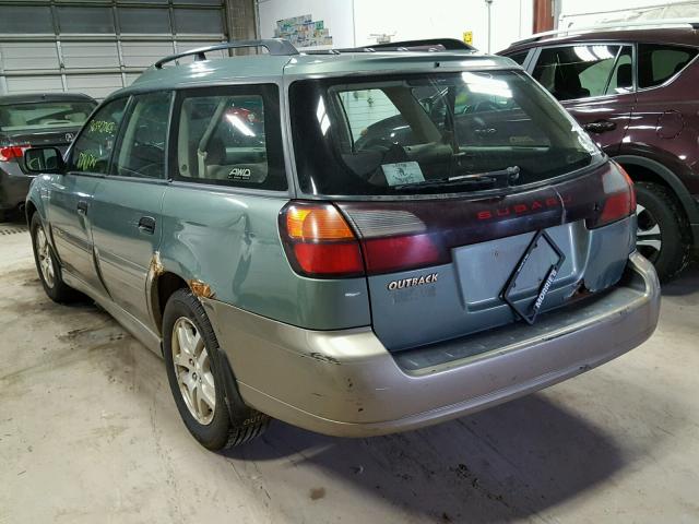 4S3BH675737654074 - 2003 SUBARU LEGACY OUT GREEN photo 3