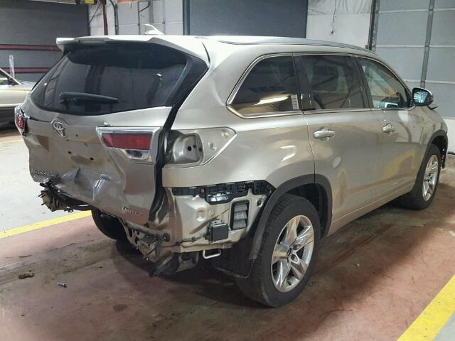 5TDYKRFH2GS133140 - 2016 TOYOTA HIGHLANDER GOLD photo 4