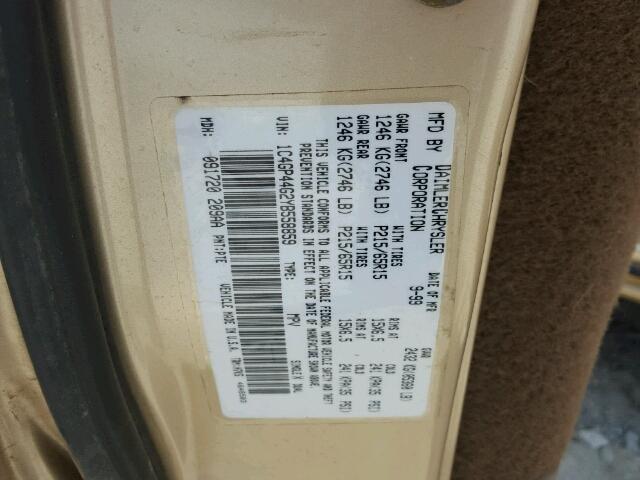 1C4GP44G2YB558859 - 2000 CHRYSLER TOWN & COU 金色 照片 10