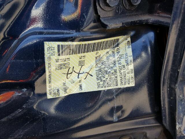 1N4AA5AP5CC852069 - 2012 NISSAN MAXIMA S Bleu photo 10