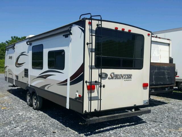 4YDT29921F1530610 - 2015 KEYSTONE SPRINTER WHITE photo 3