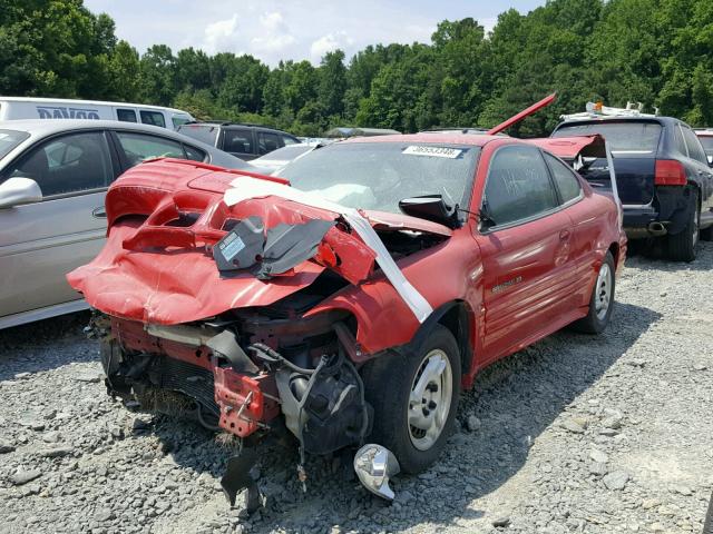 1G2NE12T2YM863590 - 2000 PONTIAC GRAND AM S RED photo 2