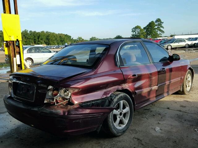 KMHWF25S32A663456 - 2002 HYUNDAI SONATA GL MAROON photo 4