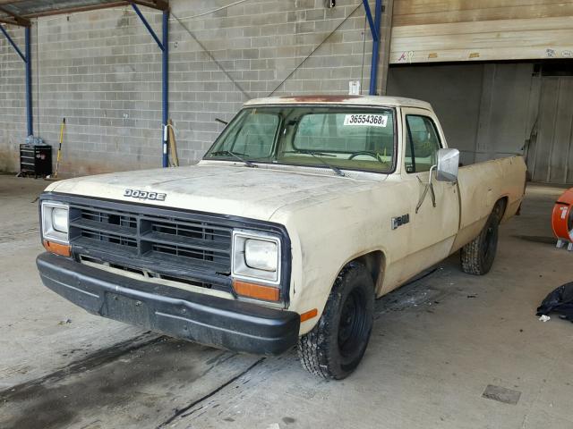 1B7FD14W4HS385064 - 1987 DODGE D-SERIES D CREAM photo 2