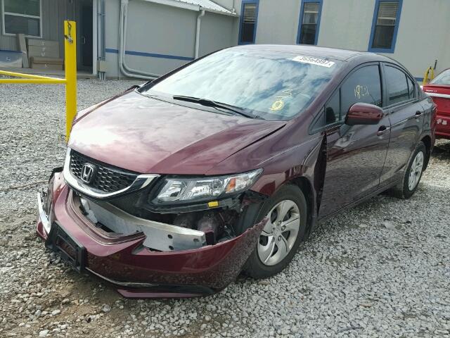 19XFB2F51FE050795 - 2015 HONDA CIVIC LX MAROON photo 2