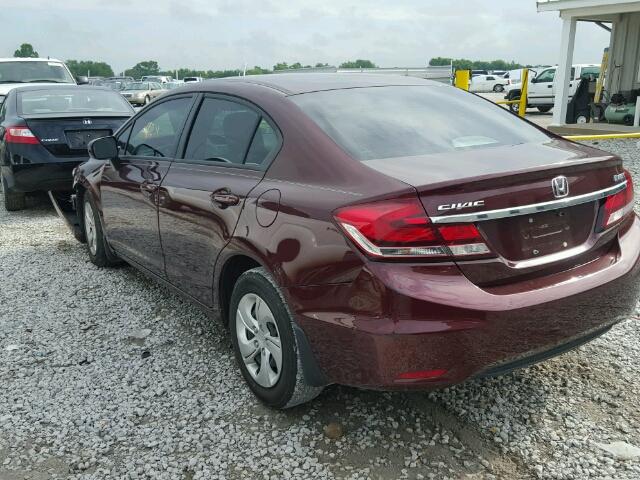 19XFB2F51FE050795 - 2015 HONDA CIVIC LX MAROON photo 3