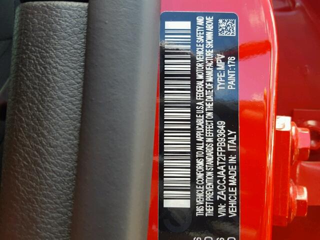 ZACCJAAT2FPB93649 - 2015 JEEP RENEGADE S Qırmızı foto 10