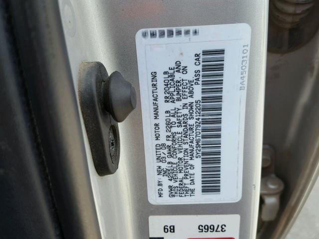 5Y2SM67079Z412205 - 2009 PONTIAC VIBE SILVER photo 10