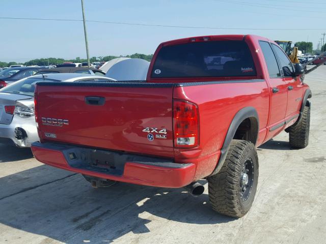3D7KU28C74G141274 - 2004 DODGE RAM 2500 S RED photo 4