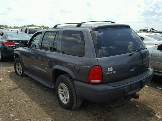 1D4HS38N23F506206 - 2003 DODGE DURANGO SILVER photo 3