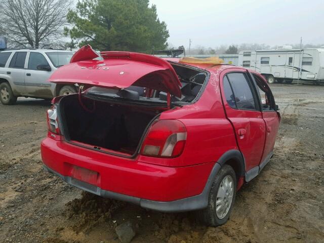 JTDBT1237Y0003986 - 2000 TOYOTA ECHO RED photo 4