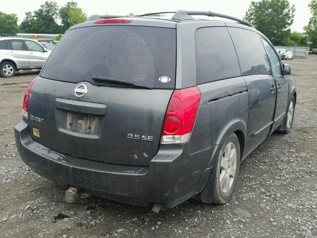 5N1BV28U54N359961 - 2004 NISSAN QUEST S CHARCOAL photo 4