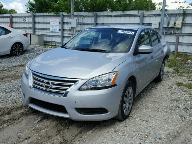 3N1AB7AP4FL629049 - 2015 NISSAN SENTRA SILVER photo 2