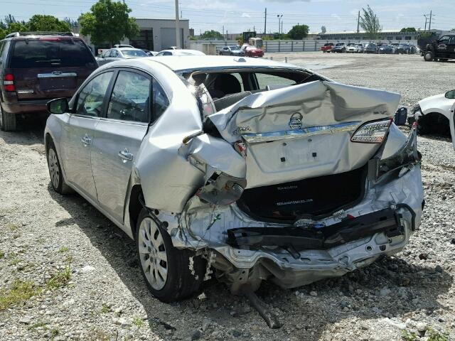 3N1AB7AP4FL629049 - 2015 NISSAN SENTRA SILVER photo 3