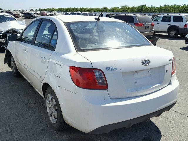 KNADH4A33A6684306 - 2010 KIA RIO LX WHITE photo 3