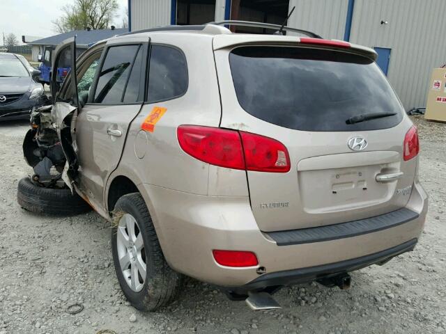 5NMSH13E67H020830 - 2007 HYUNDAI SANTA FE S GOLD photo 3