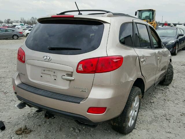 5NMSH13E67H020830 - 2007 HYUNDAI SANTA FE S GOLD photo 4