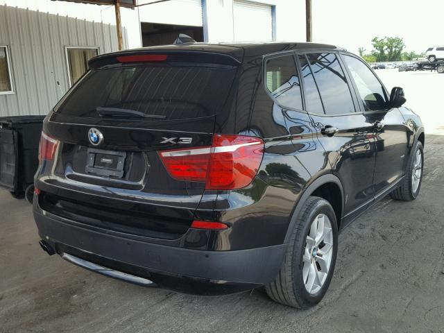 5UXWX7C50BL735194 - 2011 BMW X3 XDRIVE3 BLACK photo 4