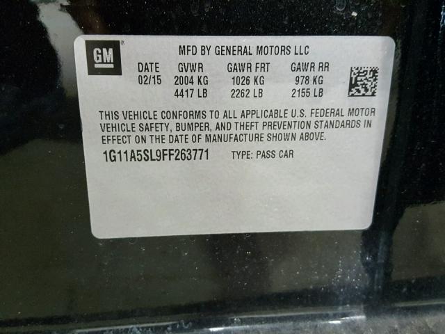 1G11A5SL9FF263771 - 2015 CHEVROLET MALIBU LS BLACK photo 10