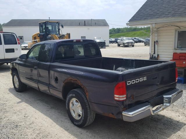 1B7GL22XXWS621433 - 1998 DODGE DAKOTA PURPLE photo 3