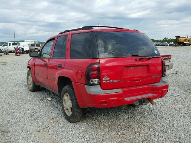 1GNDS13S422444320 - 2002 CHEVROLET TRAILBLAZE RED photo 3