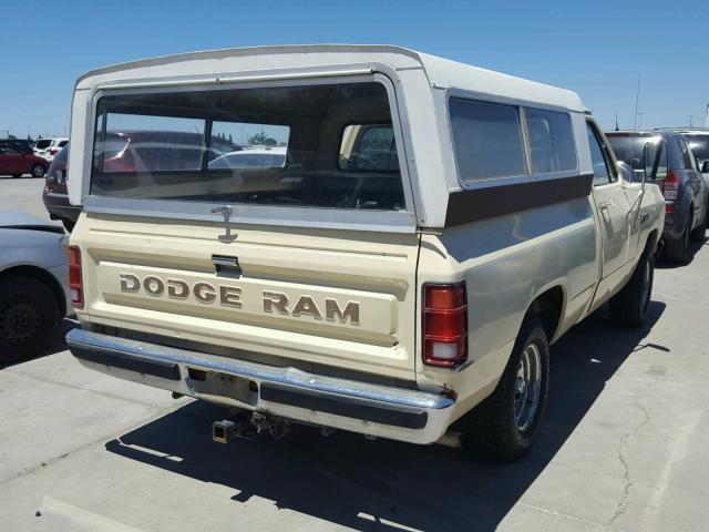 1B7FD14E3CS203628 - 1982 DODGE D-SERIES D YELLOW photo 4