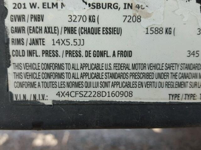 4X4CFSZ228D160908 - 2008 MISC TRAILER Ақ фото 10