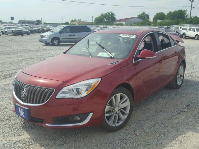 2G4GK5EX3F9145376 - 2015 BUICK REGAL RED photo 2