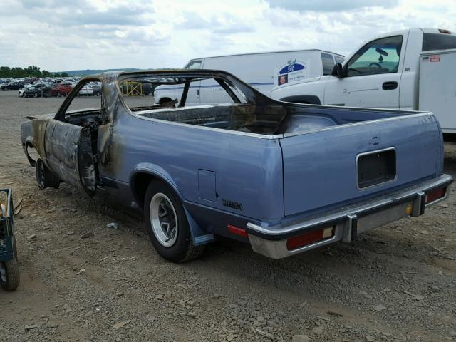 1GCCW80H8DR281725 - 1983 CHEVROLET EL CAMINO BLUE photo 3