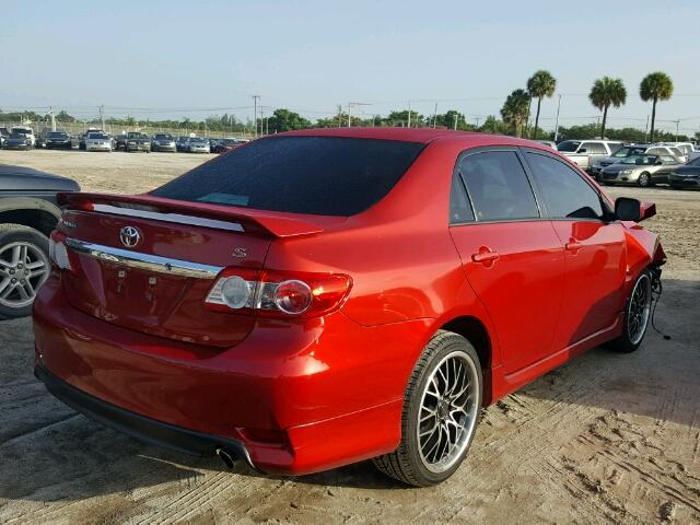 5YFBU4EE7DP140552 - 2013 TOYOTA COROLLA/S/ RED photo 4