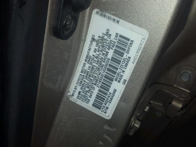 2T1KR32E13C030336 - 2003 TOYOTA MATRIX 金色 照片 10