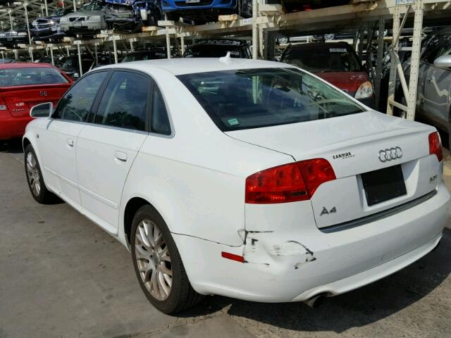 WAUAF78E48A139160 - 2008 AUDI A4 2.0T WHITE photo 3