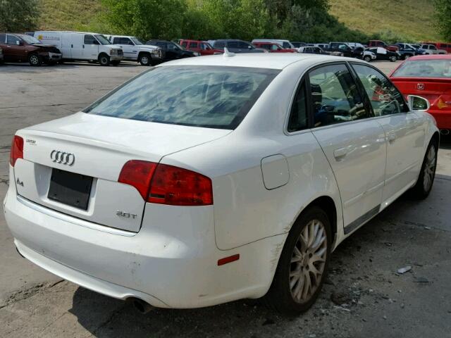 WAUAF78E48A139160 - 2008 AUDI A4 2.0T WHITE photo 4